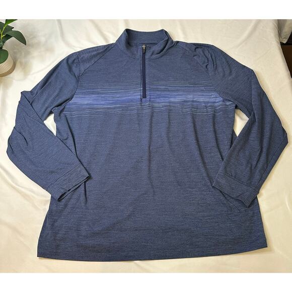 Pro Tour Men's 1/4 Zip Golf Pullover Navy Blue Stripes Long Sleeve Size XL - Picture 1 of 5